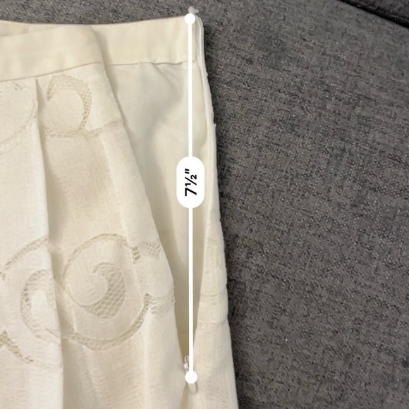 A. Peach Floral Lace Midi Skirt A-Line Size M White Milkmaid Bridal Modest Angel - Picture 12 of 16